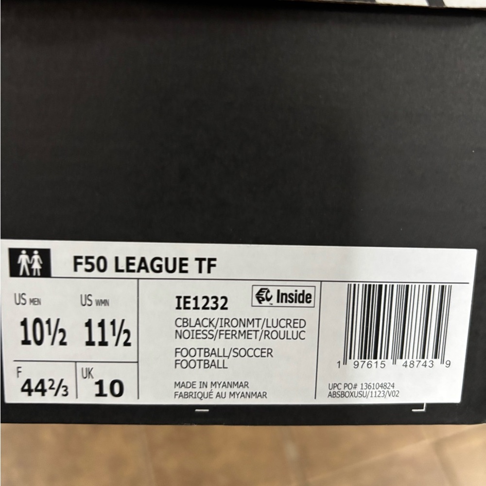 Adidas Black and Red F50 League TF Shoes - Picture 3 of 4